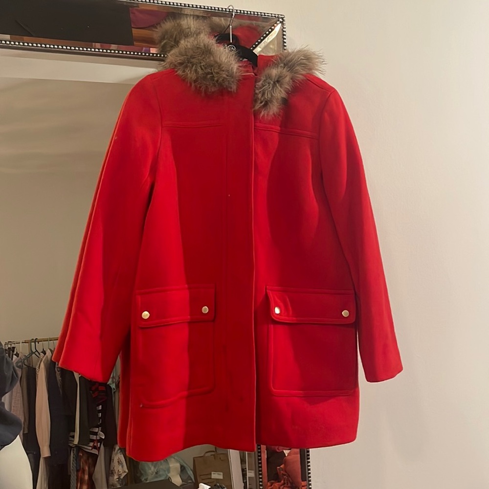 J Crew Red Chateau Parka